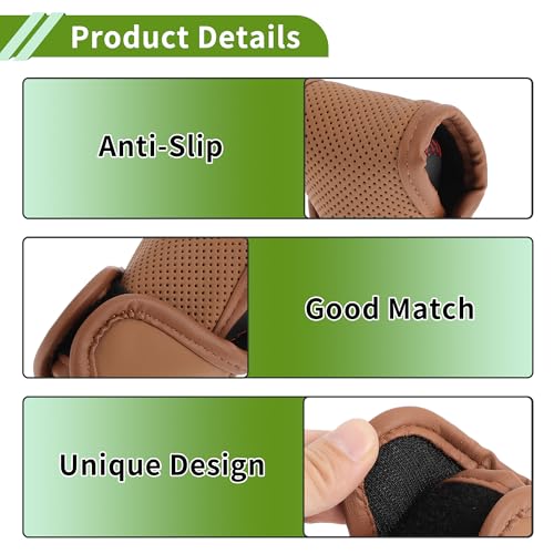 Universal Gear Shift Knob Cover Stick Shifting Handle Protector Automotive Manual Leather 1 Pc Anti-Slip Brown