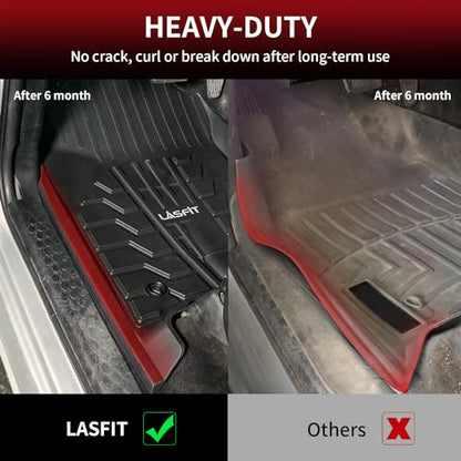 LASFIT Floor Mats for Ram 1500/2500/3500 Crew Cab 2013-2018 Front, for Ram 1500 Classic Crew Cab 2019-2024 All Weather TPE Custom Fit Car Mats Truck Front Liners 1st Row Only, Black - style: 1) 1500/2500/3500 | 2013-2018 |Crew Cab Front Floor Mats