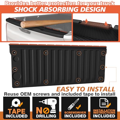 Truck Mat Compatible with 2019-2026 Chevy Silverado & GMC Sierra 1500 Standard Tailgate Accessories, Tailgate Mat Cover Custom Fit All Weather Pickup Liner, w/Tailgate Cap Protector - size: 1)Slv & Sra 1500|19-26|Tailgate Mat w/ Cap Cover