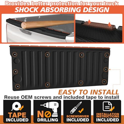 Truck Mat Compatible with 2019-2026 Chevy Silverado & GMC Sierra 1500 Standard Tailgate Accessories, Tailgate Mat Cover Custom Fit All Weather Pickup Liner, w/Tailgate Cap Protector - size: 1)Slv & Sra 1500|19-26|Tailgate Mat w/ Cap Cover