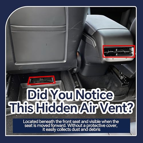 Rayjee Compatible with Air Vent Protective Cover for 2025-2026 Tesla Model 3 Juniper - Rear-seat Central air Conditioning Protector(Stainless Steel Rear Center air Vents*1)