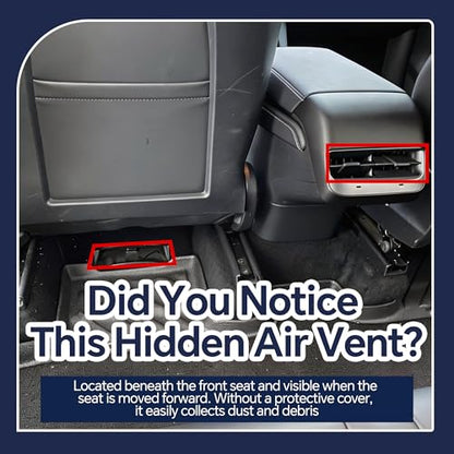 Rayjee Compatible with Air Vent Protective Cover for 2025-2026 Tesla Model 3 Juniper - Rear-seat Central air Conditioning Protector(Stainless Steel Rear Center air Vents*1)