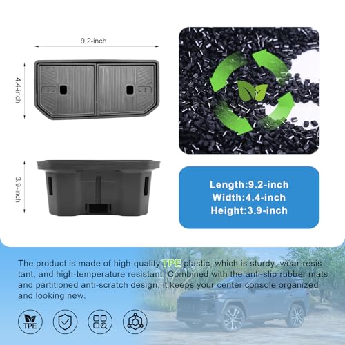 2026 RAV4 Cup Holder Console Tray, for Toyota RAV4 (LE/SE/XLE Premium/Woodland/XSE/Limited/GR Sport), Waterproof &Sturdy Cup Holder Insert 2026 RAV4 Accessories - color: Black-h