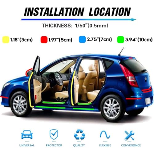 ToLanbbt Car Door Edge Guard Invisible Automotive Door Sill Guard Protectors Anti-Scratch Adhesive Tape Waterproof Strips for Car Door Edge Protection (33Ft x 2.75", Transparent) - size: 33Ft x 2.75"