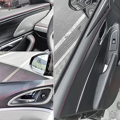 13.12FT(4M) Automobile interior trim strip leather decorative line,Universal Car Imitation car interior leather stitching line,DIY Flexible Strip Garnish Accessory [Red Line]