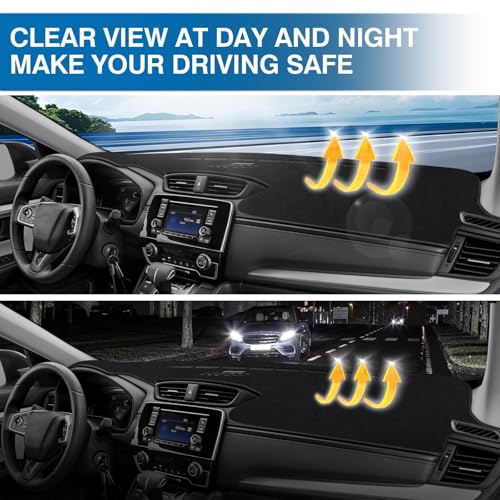 KUST Black Dash Cover for Honda CR-V CRV 2017-2022 Left Hand Driving Non-Slip Dashboard Cover Interior for CR-V CRV Accessories Custom Fit Dash Mat Sunshade Windshield Glare - size: 62.2''×14.8'' (Honda CRV 17-22)