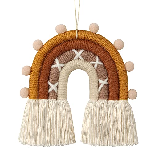 BOHO GARDEN Macrame Boho Rainbow Charm - Essential Oil Diffuser for Cars, Baby Nursery, Children's Bedroom, Home & Office - Colorful Decorative Hanging Air Freshener & Accessories - 3x4 - Rocky Road - color: Rocky Road