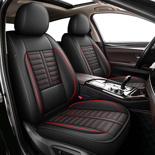 Car Seat Covers Fit for Toyota Corolla 2007-2019 Full Set Leather Seat Covers Set with Lumbar Support Premium Automotive Cushion Protector(5 Seat, Black&Red) - color: #037 Black&RedLine, size: 1.corolla-5 seat covers full set