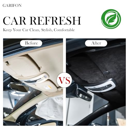 Suede Headliner Fabric for Car Roof 72"x60", 1/8" Foam Backed Black Suede Headliner Material, Soft Touch, Anti-Sag, Soundproof, Flame-Retardant Automotive Upholstery DIY Replacement - color: Black, size: 72"x60"W