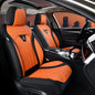Seat Covers for Cars, Waterproof Automotive Seat Covers, Leather Car Seat Covers 2 Pack, Universal Front Seat Cushion Protector for Most Cars Trucks SUV-Black&Orange