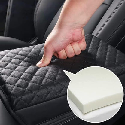 AOMSAZTO Center Console Cover Customized Armrest Cover Compatible with 2016-2023 2024 Toyota Tacoma, Soft Cozy Leather Arm Rest Covering for Car, Well-Make Durable Console Cushion Pad, Easy to Install - size: 2016-2024 Toyota Tacoma