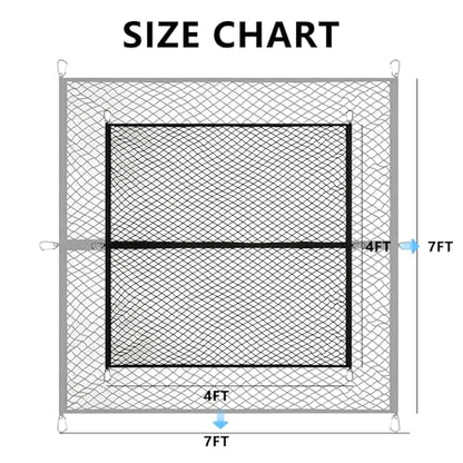 Cargo Net Suitable for Daily Light Loads of SUV Trucks,Mesh Organizer 4'x4' Stretches to 7'x7',Highly Elastic Truck Bed Net for Pickup Truck Bed - size: 4'x4'