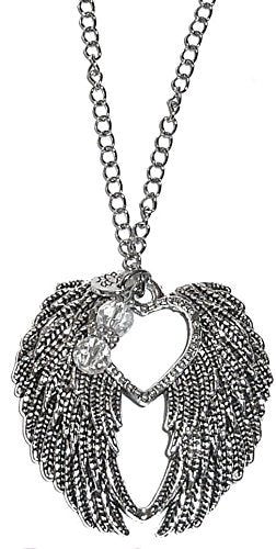Rear View Mirror Guardian Angel Car Charm Ornament, Sun Catcher, Hanging Pendant, Stainless Steel Chain. Gift (Angel Wings) - size: Angel Wings