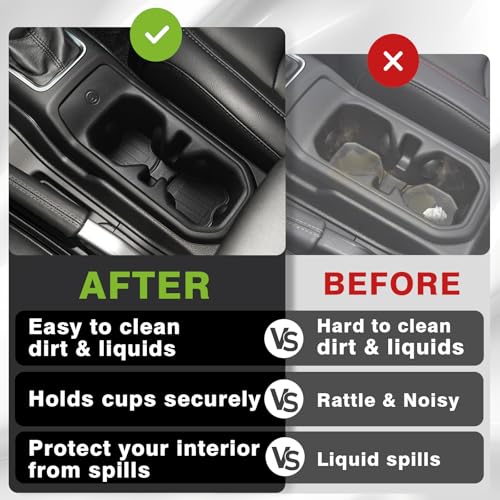 Muslogy Center Console Cup Holder Inserts Compatible with 2018-2024 2025 Jeep Wrangler(JL/JLU) & Gladiator(JT) Accessories Middle Console Drink Holder TPE Organizer Non-Slip Drink Stopper - size: 2018-2025 Wrangler JL JLU & Gladiator JT