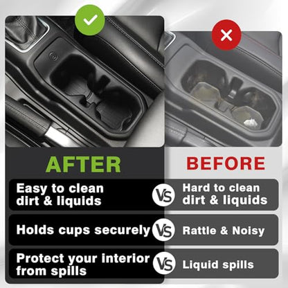 Muslogy Center Console Cup Holder Inserts Compatible with 2018-2024 2025 Jeep Wrangler(JL/JLU) & Gladiator(JT) Accessories Middle Console Drink Holder TPE Organizer Non-Slip Drink Stopper - size: 2018-2025 Wrangler JL JLU & Gladiator JT