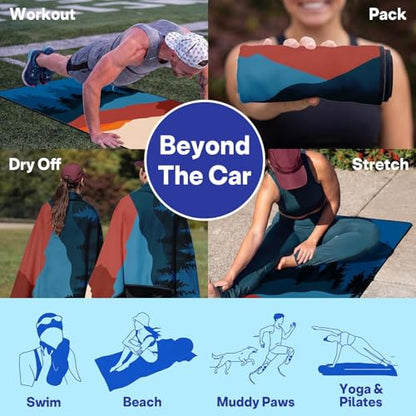 2 Pack Car Seat Towel Covers, Sweat Protector for Front Seats, Premium Thickened Microfiber with Sedona, Breathable & Quick Dry, Machine Washable Cover for Gym Running Beach Universal Fit Sunset - color: Sedona