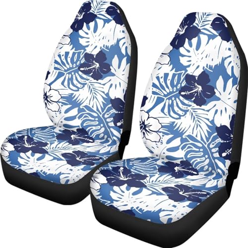 Car Seat Covers 2 Pcs Soft Comfortable Auto Front High Back Seat Protector Covers Automobile Interior Decor Accessories, Universal(Classic Tropical Flowers 59) - color: Classic Tropical Flowers 59