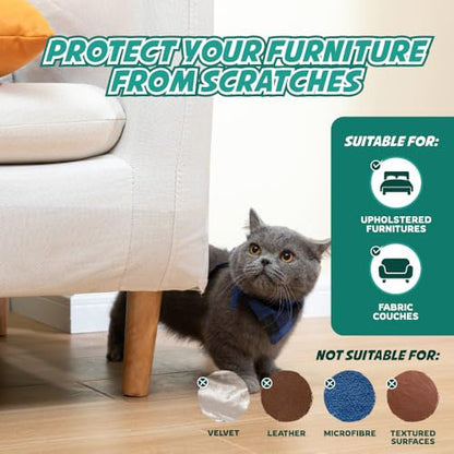 1 Roll Cat Scratch Furniture Protector Tape – Double-Sided Sticky Training (4" x 20ft) – Anti-Scratch Sofa & Couch Guard – Clear, Easy to Apply & Remove – Not for Leather, Velvet, Microfiber - size: Roll 1 Pack (4" x 20ft)