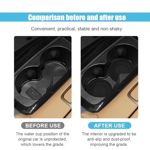 2PCS Car Cup Holder Coasters, 2.75 Inch Auto Non-Slip Anti Dust Cup Mats, Console Cup Holder Insert Coaster Auto Insulated Mats, Universal Interior Accessories for Most Cars (Black) - color: Black