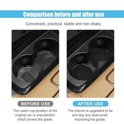 2PCS Car Cup Holder Coasters, 2.75 Inch Auto Non-Slip Anti Dust Cup Mats, Console Cup Holder Insert Coaster Auto Insulated Mats, Universal Interior Accessories for Most Cars (Black) - color: Black