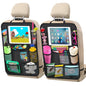 Car Backseat Organizer ，2 Pack Car Organizer Back Seat with 11" Tablet Holder, 10 Storage Pockets Seat Back Protectors Kick Mats for Kids Toddlers, Travel Accessories (Black)