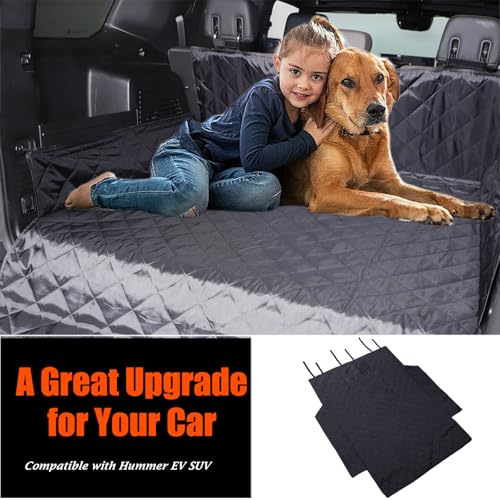 Trunk Frunk Mat Compatible with Hummer EV 2024-2026 SUV Pet Dog Trunk Cargo Liner, Waterproof Anti-Dirty Pet Cargo Cover Dog Seat Mat, with Bumper Flap Protector