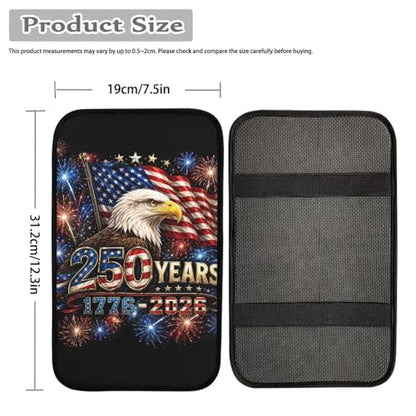 Aermican Flag Bald Eagle Print Universal Car Center Console Cover,Soft Armrest Protector for SUVs,Trucks - color: Bald Eagle Aermican 250 Years