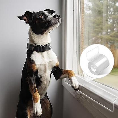 Door Protector from Dog Scratching, Window Sill Protector, Clear Sided Shield Protection Barrier Anti Cat, Dog Scratching, Slobbering, and Clawing Furniture, Glass, Car Door, Couch 4in x 16.4ft - size: 16.4ftX4in
