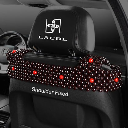Beaded Car Seat Covers for Cars, Cooling Bead Seat Cover for Trucks & SUVs - Auto Ventilated Seat Cooler Pad, Natural Wood Breathable Beads - Sweat Protector for Summer, Stars