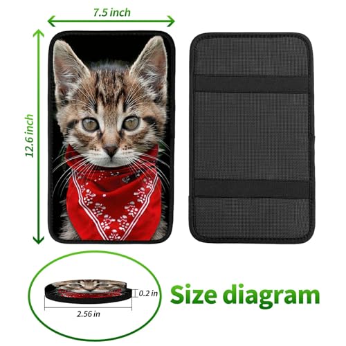 Universal Auto Center Console Pad and 2Pcs Car Coasters Set, Anti Slip Soft Neoprene Car Armrest Seat Box Cover Protector Universal Fit - Car Interior Accessories, Cat - color: 490
