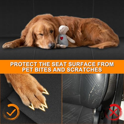 Truck Seat Cover Compatible with 1973-1999 Chevy Full-Size Trucks, Neoprene Solid Bench Seats Without Headrests, Black&Charcoal