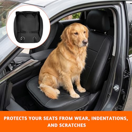 Car Seat Bottom Cover, Scratch Resistant Leather Auto Front Seat Protector with Storage Pocket, Anti-Slip Seats Cushion Covers for Sedans SUVs Trucks, Car Accessories