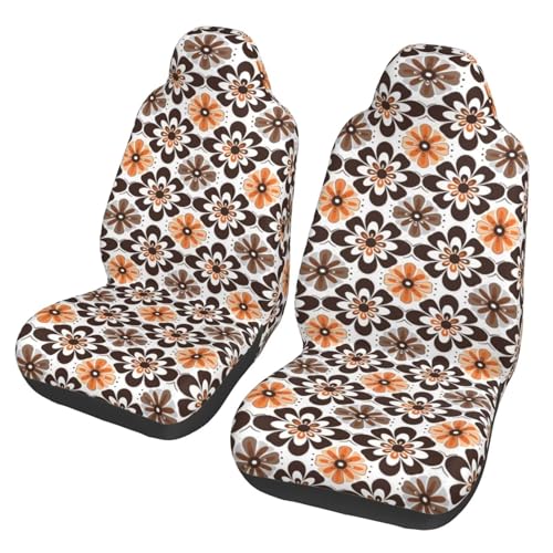 Brown Floral Bucket Seat Cover Universal Fit Car Seat Protector for Van Sedan Truck SUV Modern Daisy Machine Washable Automotive Seat Cover Breathable Seat Cushion - color: Lovely Floral