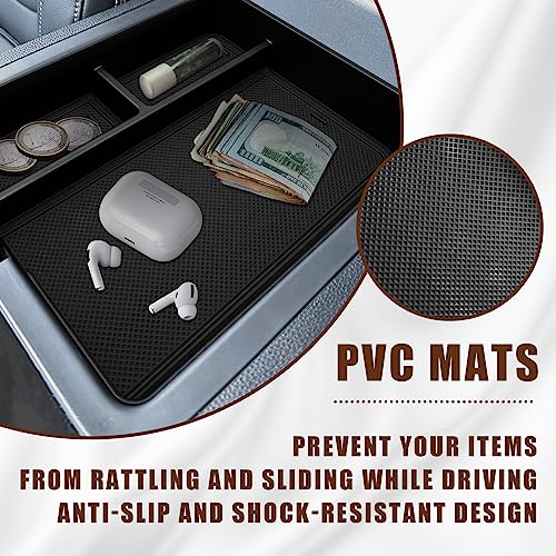 Muslogy Center Console Organizer Compatible with 2023-2026 Honda Pilot Accessories, 2024 2026 Ridgeline/2024-2026 Passport Center Console Storage Box Divider Inserts Interior ABS Material(Black) - size: Center Console Organizer