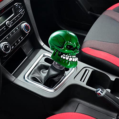Skeleton Shifter Knobs Skull Gear Lever Handle Car Shift Head Fit Most Manual Automatic Transmission Vehicles, Green - color: Green