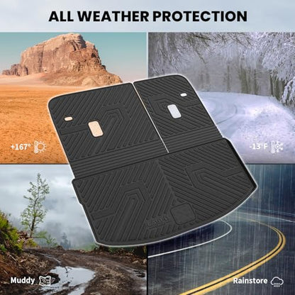 LASFIT Cargo Mat with Backrest Mat for Mazda CX-90 / CX 90 PHEV 2024 2025 2026 (Only Fit 3rd Row 60/40 Split-Bench Seats) TPE Custom Fit All Weather Trunk Liner Waterproof Cargo Tray Accessories - size: CX90 | 2024-2026 | Cargo Liner & Backrest Mat