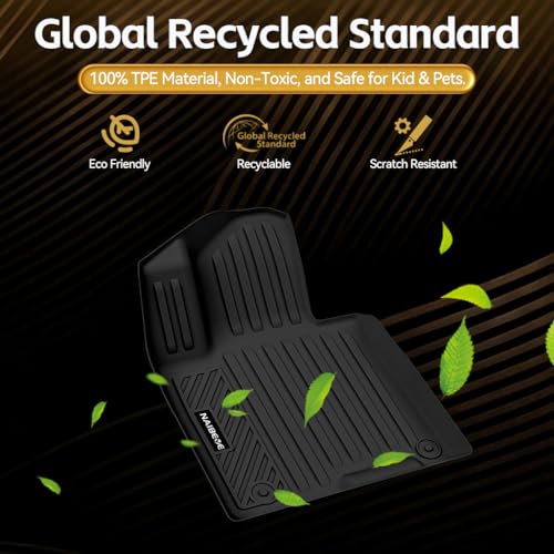 Naibeve Floor Mats for 2014-2019 Toyota Highlander 7 Seats (2nd Row Captain Seats) - All Weather Custom Fit for Highlander Floor Mats & Trunk Mat with Backrest Mats Waterproof Interior Accessories - size: 7)Highlander 7 Passenger|2014-2019