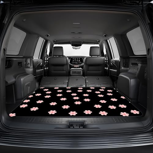 Universal Car Trunk Mat 29" x 39", Little Pink Flowers Print All Weather Durable Cargo Mat Protector for SUV, Truck, Van | Stylish Cargo Liner Cover Leopard Print Car Accessories - color: Little Pink Flowers