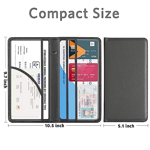 CoBak Car Registration and Insurance Holder - Vehicle Glove Box Car Organizer,Auto Truck Comparment Accessories Case with Magnetic Closure for Essential Document,Driver License,Cards - color: L-Pebbled Gray
