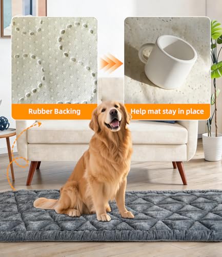 Backseat Pet Bed Mat, Non-Slip Dog Seat Cover with Scratch-Resistant Padding, Dog Bed for Cars, Trucks & SUVs, Universal Fit for Backseat Extenders (Gray) - color: Gray