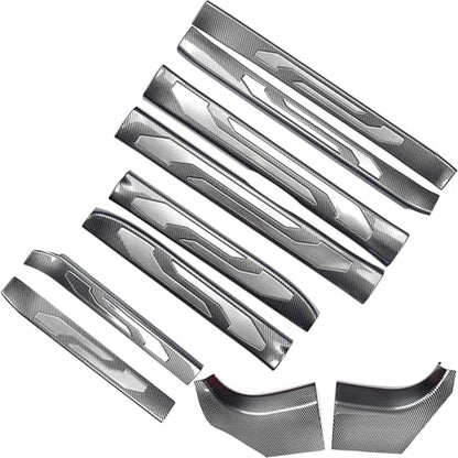 10 Pcs Car Door Sill Protector for 2016-2023 Toyota Tacoma Double & Crew Cab - Premium Stainless Steel & ABS Plastic Door Entry Guards for Tacoma - Easy Install, Scratch Resistant, Waterproof