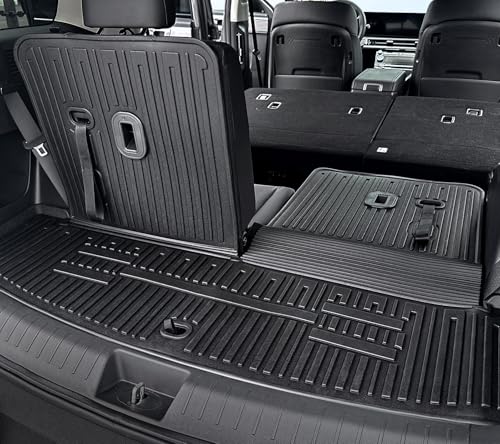 Floor Mats for Hyundai Santa Fe 2024-2026, All Weather Floor Mats Trunk Cargo Liner with Backrest Protectors Accessories, Full Coverage Set (Fit 6/7 Seats) - size: For Hyundai Santa Fe | 2024-2026