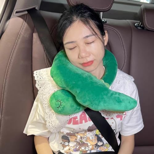 Car Travel Pillow for Kids Car Seat Pillow Cute Cartoon Travel Pillow Cushion Breathable Head and Body Support Pillow for Sleeping Travel Neck Rest Car Seat Pillow Long Journey&Road Trip - color: Green Dinosaur