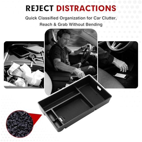 Autorder Center Console Organizer for 2022 2023 2024 2025 2026 Lexus NX NX 250/NX 350/NX 350h 450h+ Accessories Armrest Storage Box Secondary Insert Tray with Anti-Slip Mat - size: 2022-2026 Lexus NX 250/350/350h/450h+