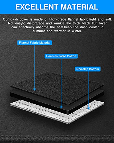 Autorder Dashboard Cover Mat for 2011-2023 Dodge Charger Accessories Dash Cover Flannel Dash Mat Sunshade Glare UV Rays Protector - size: 2011-2023 Dodge Charger