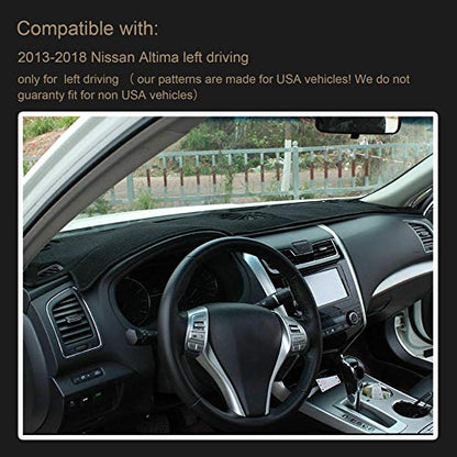 Dashboard Dash Board Cover Mat Carpet Compatible with 2013-2018 Nissan Altima - style: Fit for 2013-2018 Nissan Altima