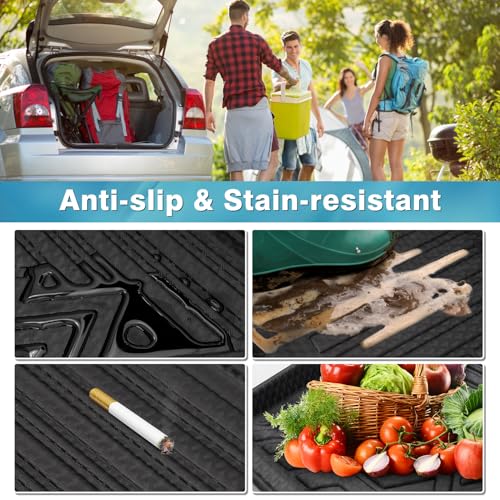 Mixsuper Cargo Liner for 2022-2025 Rivian R1S Cargo Mat Backrest Mat for R1S All Weather Trunk Mat Backrest Mat TPE for R1S Accessories Includes 3PCS Set - size: 22-25 |R1S| Cargo & Backrest Mat