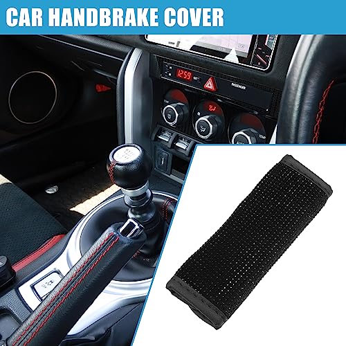 Universal Car Handbrake Cover Protector Bling Rhinestone Handbrake Decoration Cover Flannel Rhinestone Black