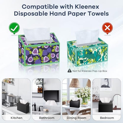 Acrylic Hand Towel Box Cover Compatible with Kleenex Disposable Hand Towels Wall-Mounted Paper Towel Dispenser Suitable for Tabletop, Bathroom, Car, and Office Use Valentine's Day Gifts (Black) - color: Black