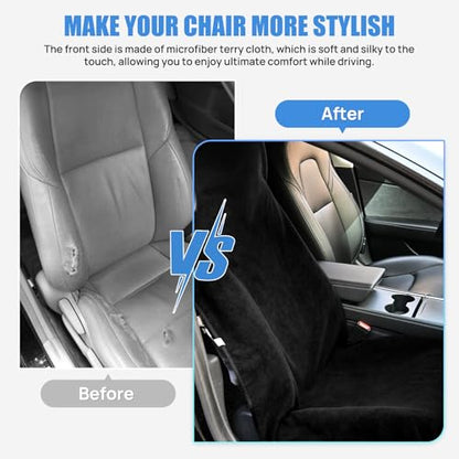 Nilight Car Seat Cover Black Terry Fabric Water and Sweat Absorbent Ideal for Running Gym Workouts Beach Swimming and Hiking Suitable for Cars Truck SUV